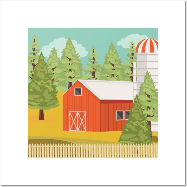 Fall Farm Wall Art by SWON Design